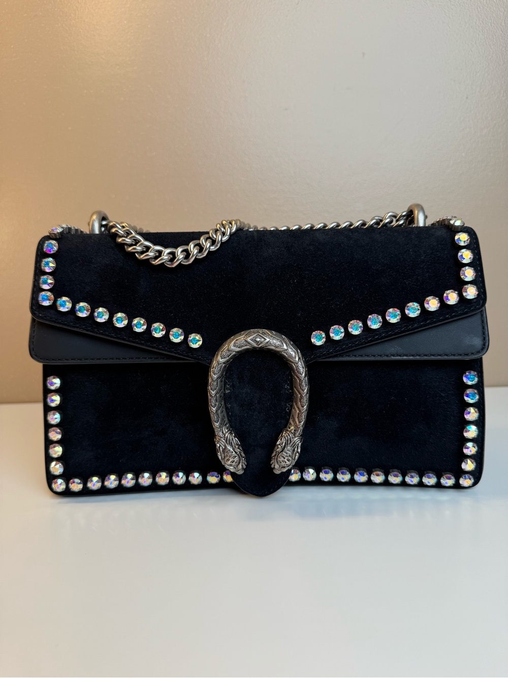 Gucci $1190
Dionysus Bag Crystal Embellished Suede